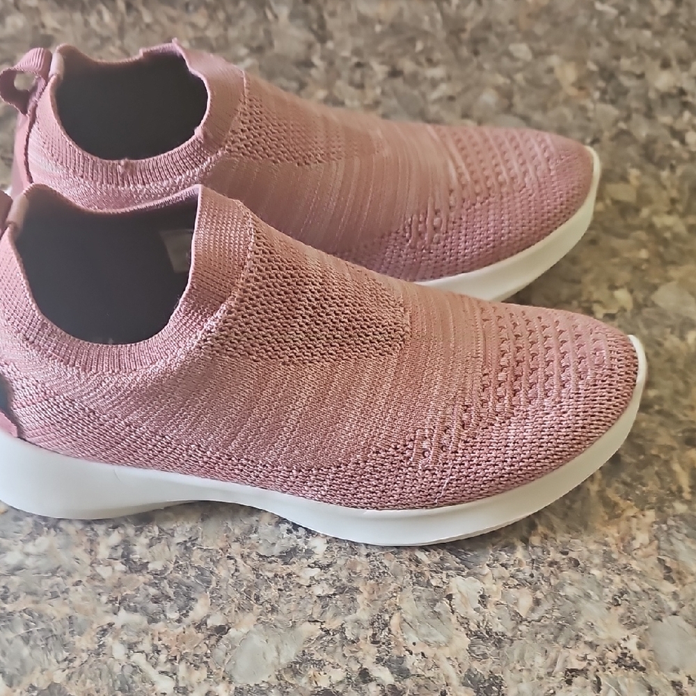 Pink Slip-On Sneakers with Sock-Like Knit Upper